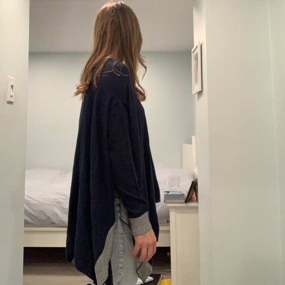 Tommy Hilfigure Sweater/Poncho in Navy & White - Picture 3 of 6